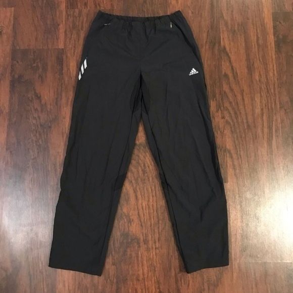 Adidas Pants Windbreaker Running Training Joggers Men’s Size Small Black - Picture 1 of 10